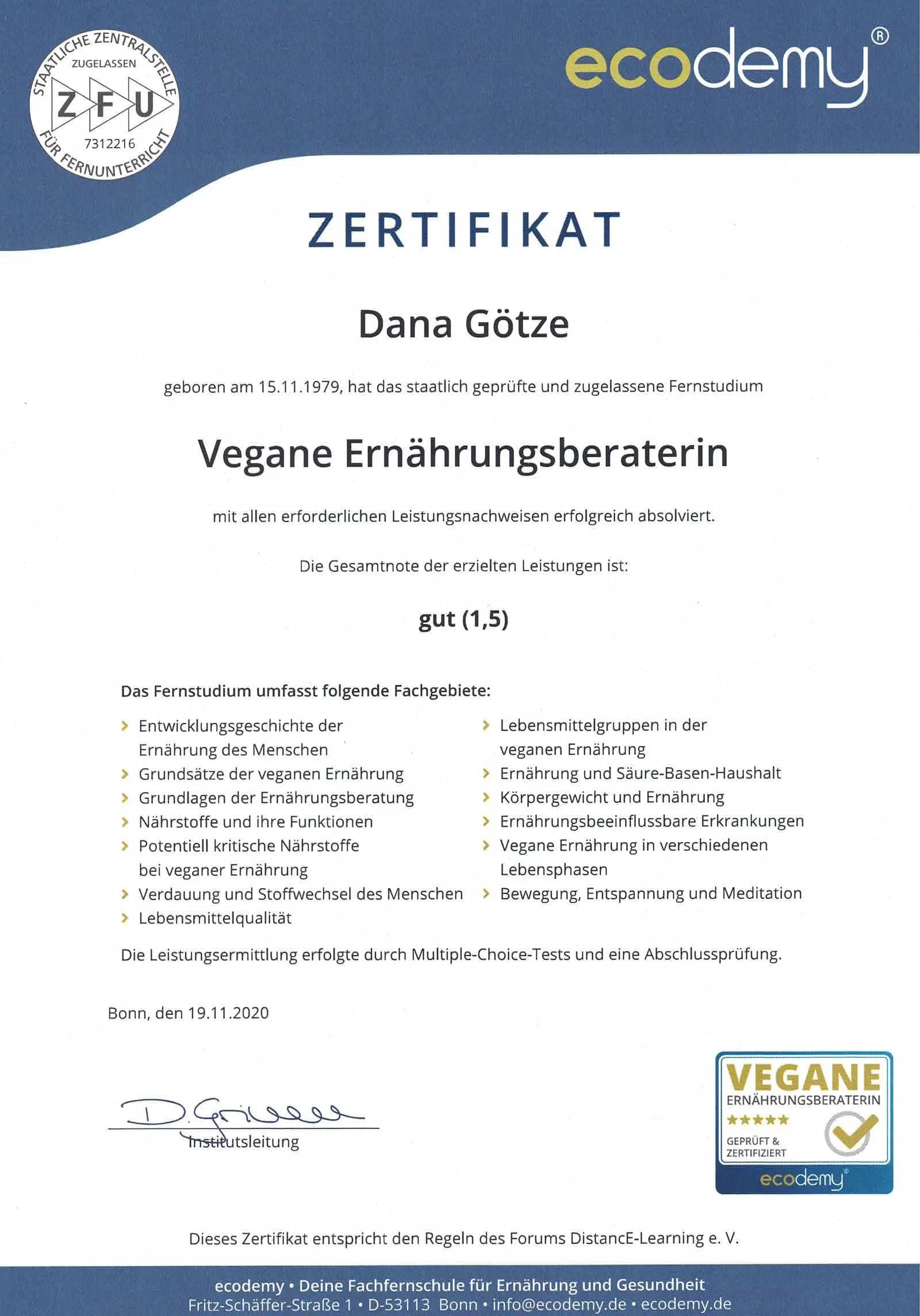 Vegane Ernährungsberaterin